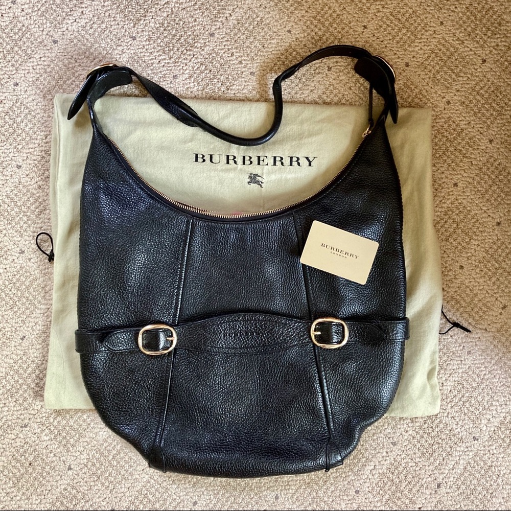 Burberry pebbled leather hobo medium-large